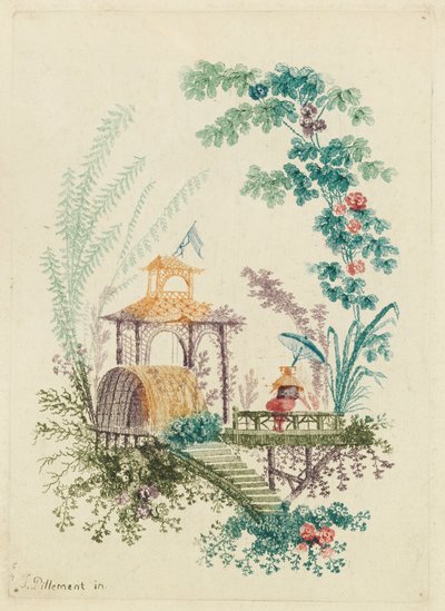 Ornamentales Design aus Nouvelle suite de cahiers chinois a lusage des dessinateurs et des peintres... von Jean Baptiste Pillement